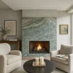 Explosion Blue Quartzite Fireplace Surround 