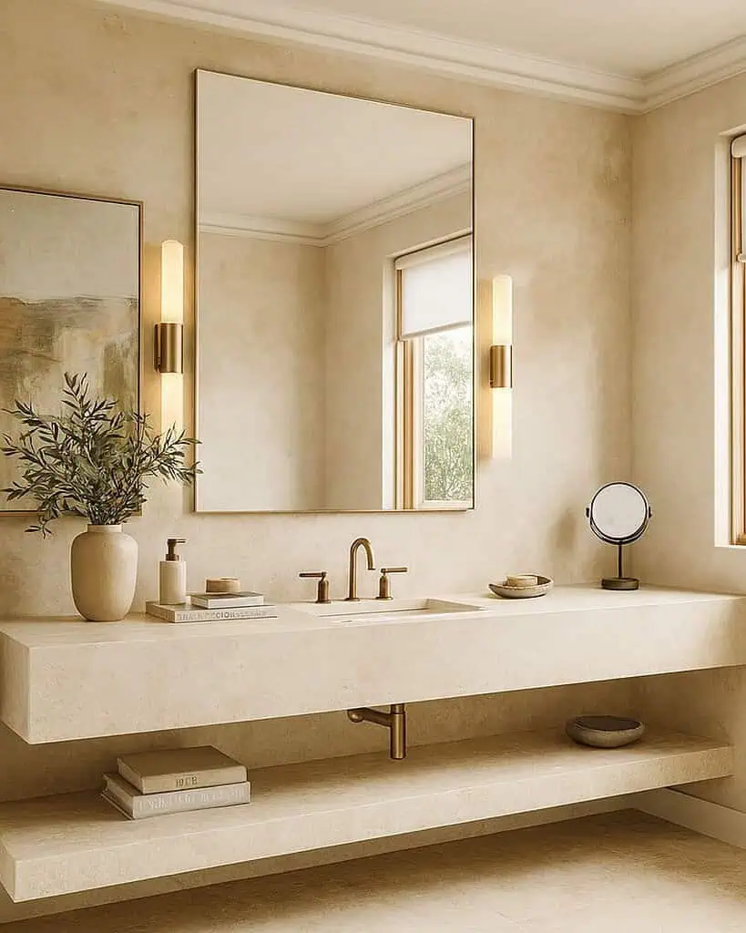 Limestone Porcelain Bathroom Vanity